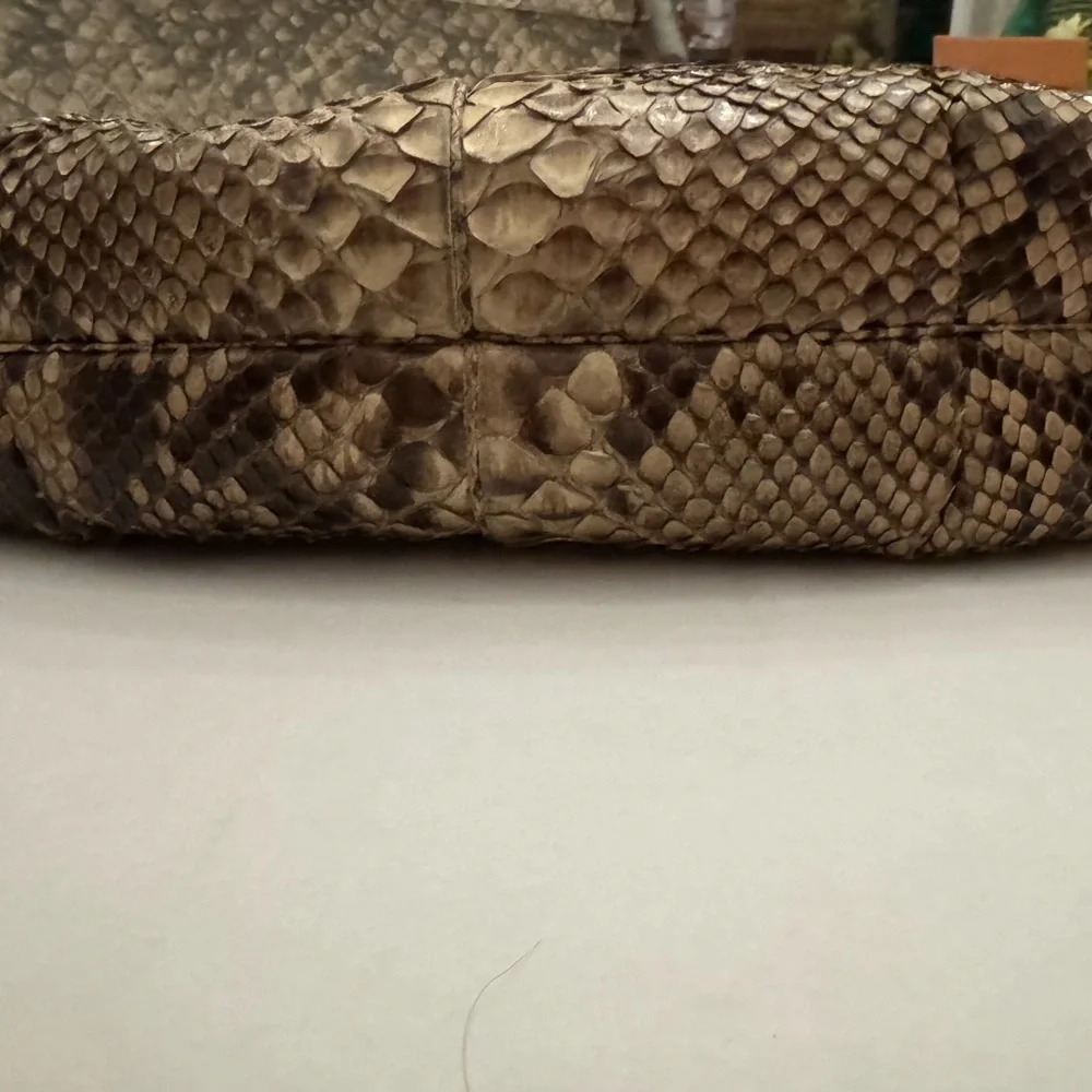 Elegant Brown Snakeskin Clutch